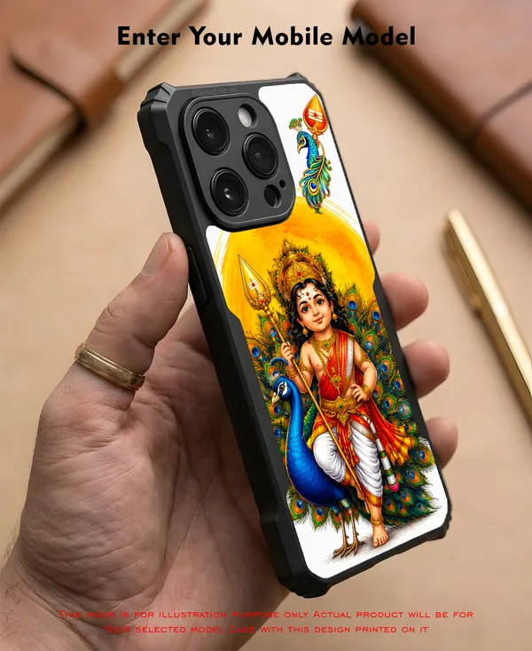 Tamil_Kadavul_Murugan_With_Mayil_Design_Printed_Bumper_Glossy_Back_Case_Cover_With_Camera_Protection_Mk000488_Ip