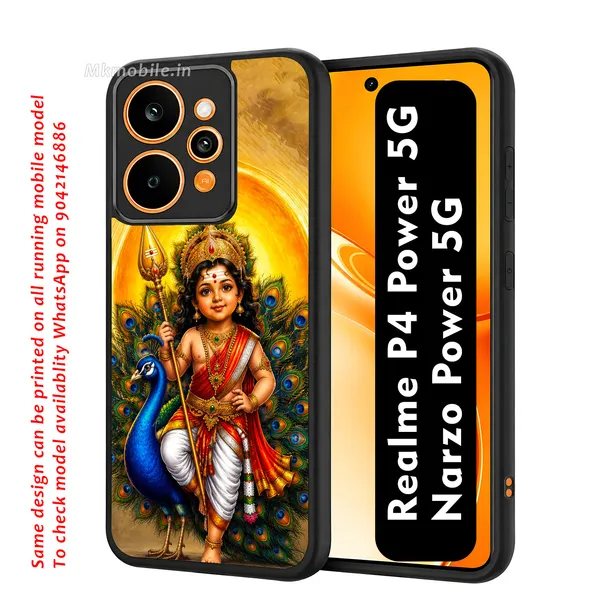 Tamil_Kadavul_Murugan_With_Mayil_Design_Printed_Premium_Glossy_Back_Case_Cover_With_Camera_Protection_For_Realme_P4_Power_5G_/_Narzo_Power_5G_MK000492_Bx