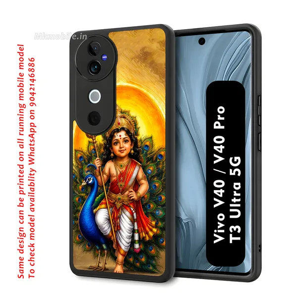 Tamil_Kadavul_Murugan_With_Mayil_Design_Printed_Premium_Glossy_Back_Case_Cover_With_Camera_Protection_For_Vivo_V40_5G_/_V40_Pro_5G_/_T3_Ultra_5G_MK000492_Bx
