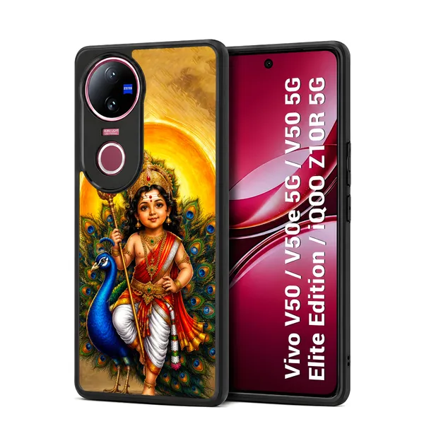 Tamil_Kadavul_Murugan_With_Mayil_Design_Printed_Premium_Glossy_Back_Case_Cover_With_Camera_Protection_For_Vivo_V50_/_V50e_/_V50_5g_Elite_Edition_/_iQOO_Z10r_5g_MK000492_Bx