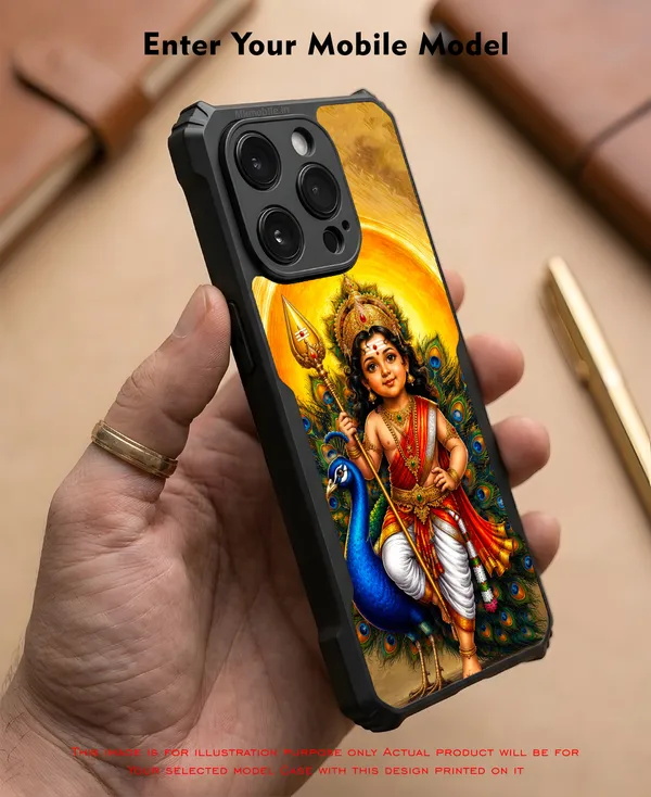 Tamil_Kadavul_Murugan_With_Mayil_Design_Printed_Bumper_Glossy_Back_Case_Cover_With_Camera_Protection_Mk000492_Ip