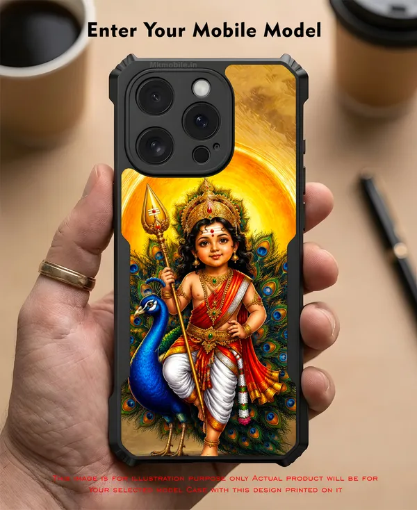 Tamil_Kadavul_Murugan_With_Mayil_Design_Printed_Bumper_Glossy_Back_Case_Cover_With_Camera_Protection_Mk000492_Ip