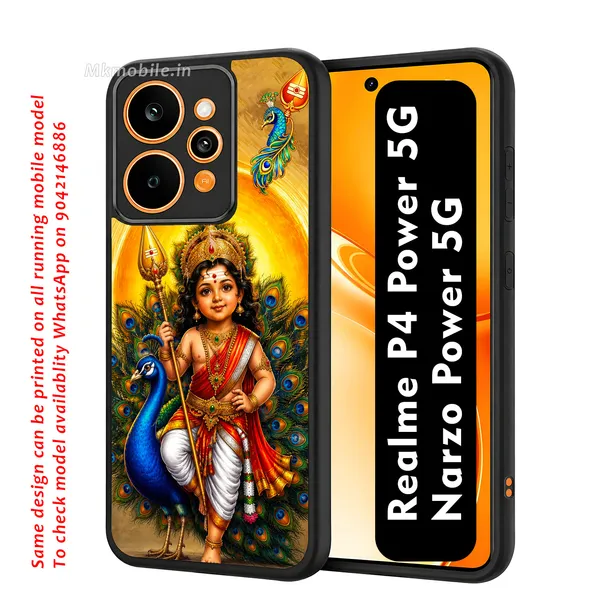 Tamil_Kadavul_Murugan_With_Mayil_Design_Printed_Premium_Glossy_Back_Case_Cover_With_Camera_Protection_For_Realme_P4_Power_5G_/_Narzo_Power_5G_MK000493_Bx