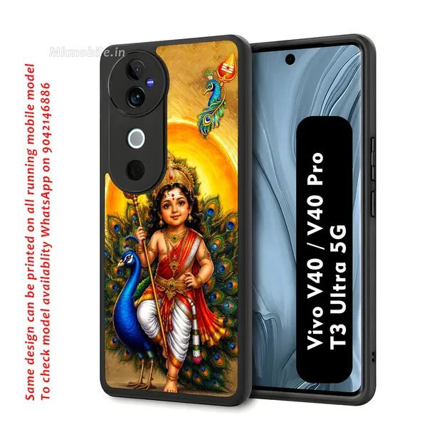 Tamil_Kadavul_Murugan_With_Mayil_Design_Printed_Premium_Glossy_Back_Case_Cover_With_Camera_Protection_For_Vivo_V40_5G_/_V40_Pro_5G_/_T3_Ultra_5G_MK000493_Bx