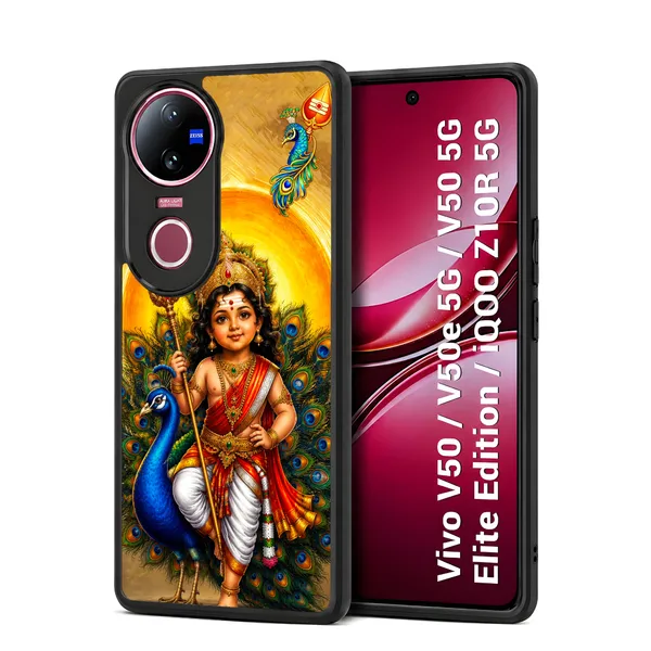 Tamil_Kadavul_Murugan_With_Mayil_Design_Printed_Premium_Glossy_Back_Case_Cover_With_Camera_Protection_For_Vivo_V50_/_V50e_/_V50_5g_Elite_Edition_/_iQOO_Z10r_5g_MK000493_Bx