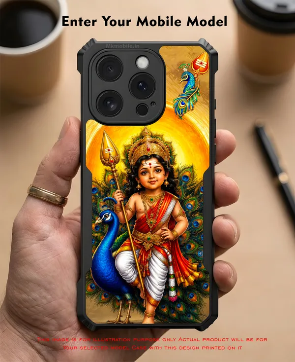 Tamil_Kadavul_Murugan_With_Mayil_Design_Printed_Bumper_Glossy_Back_Case_Cover_With_Camera_Protection_Mk000493_Ip