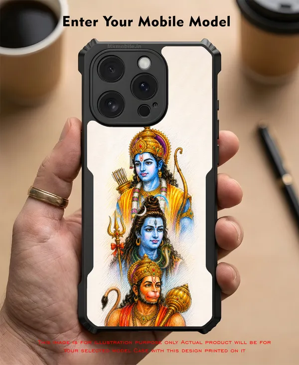 Lord_Shiva_With_Hanuman_And_Raman_Design_Printed_Bumper_Glossy_Back_Case_Cover_With_Camera_Protection_Mk000538_Ip