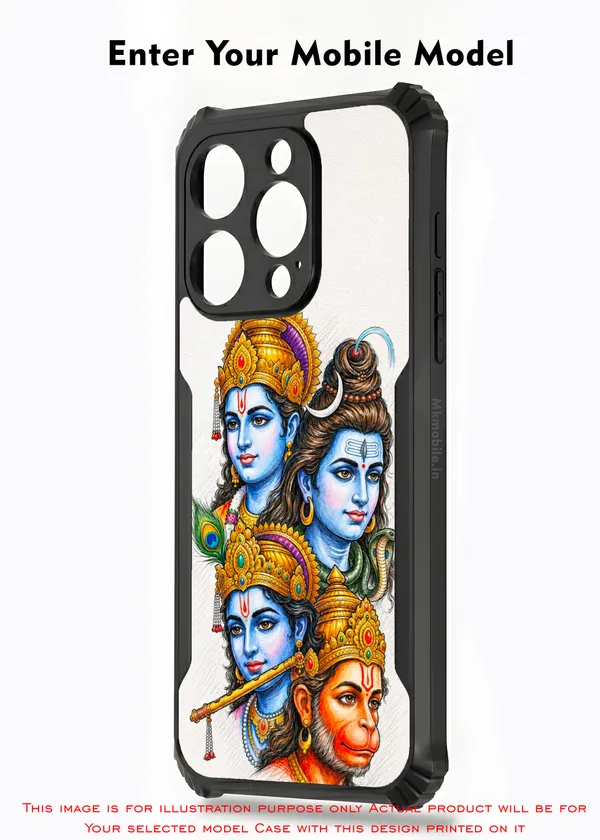 Lord_Shiva_With_Hanuman_,_Raman_And_Lakshmanan_Design_Printed_Bumper_Glossy_Back_Case_Cover_With_Camera_Protection_Mk000540_Ip