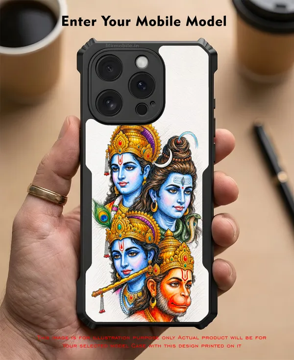 Lord_Shiva_With_Hanuman_,_Raman_And_Lakshmanan_Design_Printed_Bumper_Glossy_Back_Case_Cover_With_Camera_Protection_Mk000540_Ip
