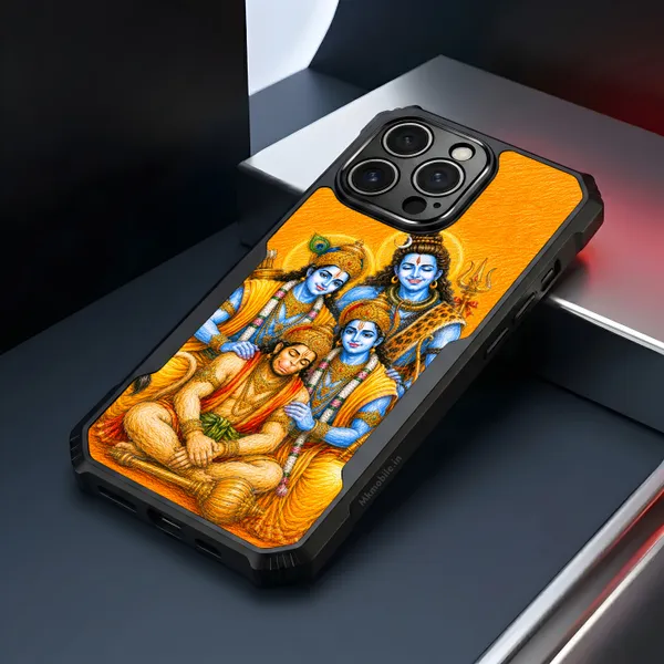 Lord_Shiva_With_Hanuman_,_Raman_And_Lakshmanan_Design_Printed_Bumper_Glossy_Back_Case_Cover_With_Camera_Protection_Mk000542_Ip