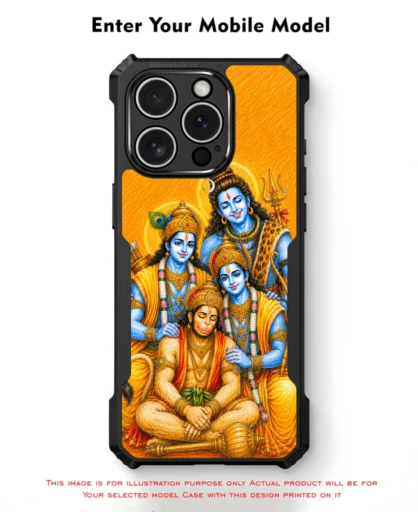 Lord_Shiva_With_Hanuman_,_Raman_And_Lakshmanan_Design_Printed_Bumper_Glossy_Back_Case_Cover_With_Camera_Protection_Mk000542_Ip