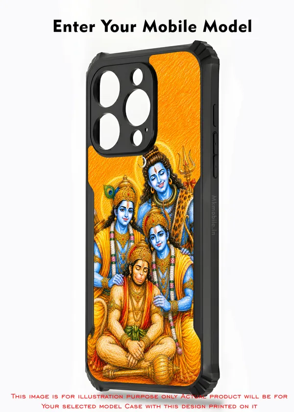 Lord_Shiva_With_Hanuman_,_Raman_And_Lakshmanan_Design_Printed_Bumper_Glossy_Back_Case_Cover_With_Camera_Protection_Mk000542_Ip