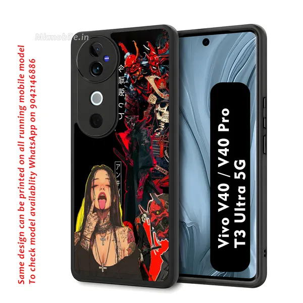 Heavily_Tattooed_Girl_With_Samurai_Demon_Art_Design_Printed_Premium_Glossy_Back_Case_Cover_With_Camera_Protection_For_Vivo_V40_5G_/_V40_Pro_5G_/_T3_Ultra_5G_MK000553_Bx