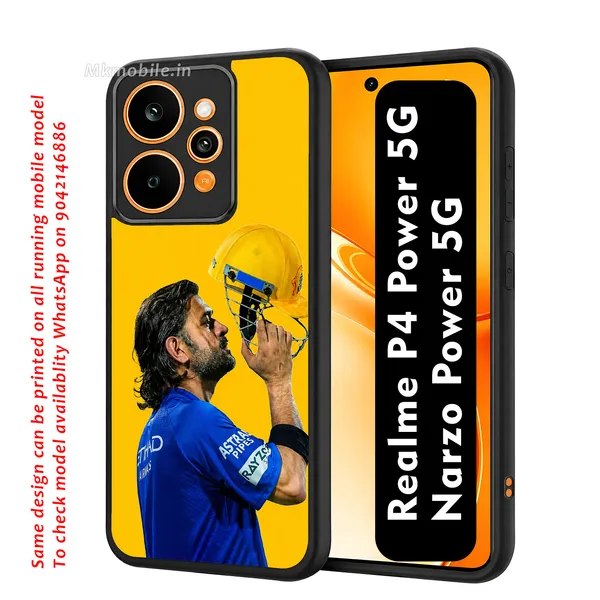 Cricket_Player_MS_Dhoni_Yellow_Background_Design_Printed_Premium_Glossy_Back_Case_Cover_With_Camera_Protection_For_Realme_P4_Power_5G_/_Narzo_Power_5G_MK000558_Bx