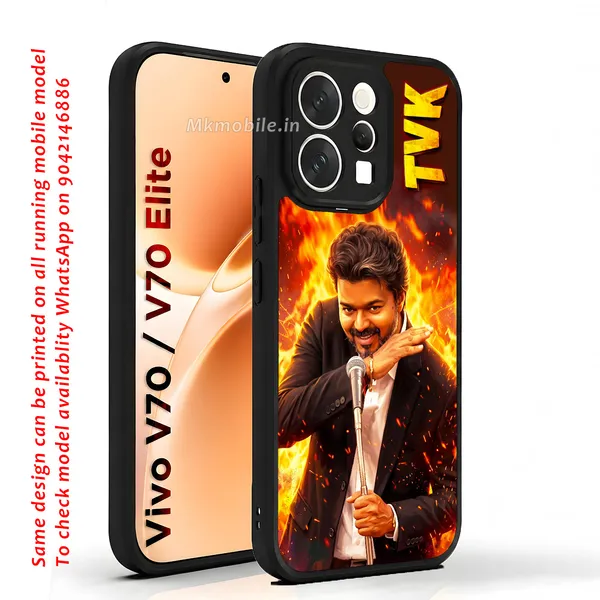 Tamilnadu_CM_C_Joseph_Vijay_Tvk_Thalapathy_On_fire_at_assambly_viral_picture_with_Tvk_text_Design_Printed_Premium_Glossy_Back_Case_Cover_With_Camera_Protection_For_Vivo_V70_5G_/_V70_5G_Elite_MK000559_Bx