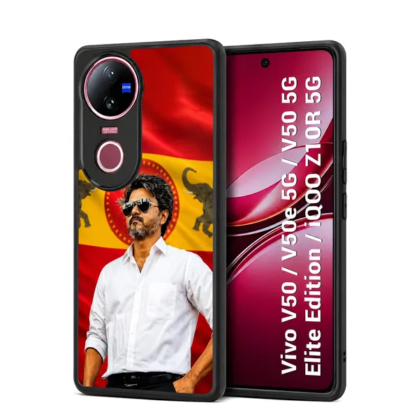 Tamilnadu_CM_C_Joseph_Vijay_Tvk_Thalapathy_with_Tvk_flag_background_Design_Printed_Premium_Glossy_Back_Case_Cover_With_Camera_Protection_For_Vivo_V50_/_V50e_/_V50_5g_Elite_Edition_/_iQOO_Z10r_5g_MK000561_Bx