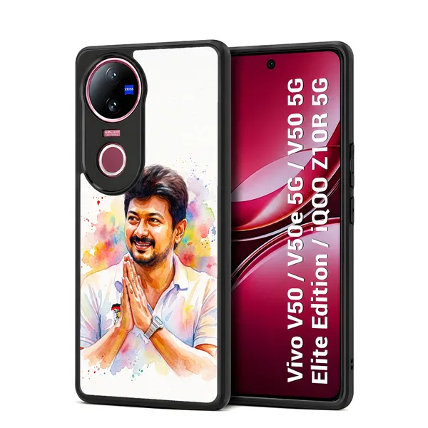 Dmk_Udhayanidhi_Stalin_Portrait_Design_Printed_Premium_Glossy_Back_Case_Cover_With_Camera_Protection_For_Vivo_V50_/_V50e_/_V50_5g_Elite_Edition_/_iQOO_Z10r_5g_MK000597_Bx