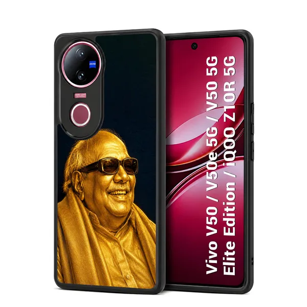Dmk_Ex_CM_Karunanidhi_Golden_Statue_Design_Printed_Premium_Glossy_Back_Case_Cover_With_Camera_Protection_For_Vivo_V50_/_V50e_/_V50_5g_Elite_Edition_/_iQOO_Z10r_5g_MK000598_Bx