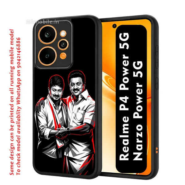 Dmk_Udhayanidhi_With_Mk_Stalin_Portrait_Design_Printed_Premium_Glossy_Back_Case_Cover_With_Camera_Protection_For_Realme_P4_Power_5G_/_Narzo_Power_5G_MK000600_Bx