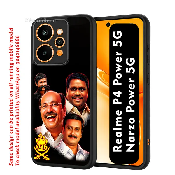 Pmk_Anbumani_Ramadoss_Guru_with_Veerappan_and_guru_logo_Design_Printed_Premium_Glossy_Back_Case_Cover_With_Camera_Protection_For_Realme_P4_Power_5G_/_Narzo_Power_5G_MK000605_Bx
