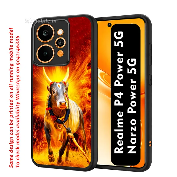 jallikattu_kaalai_on_fire_background_Design_Printed_Premium_Glossy_Back_Case_Cover_With_Camera_Protection_For_Realme_P4_Power_5G_/_Narzo_Power_5G_MK000606_Bx