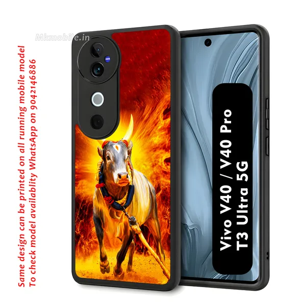 jallikattu_kaalai_on_fire_background_Design_Printed_Premium_Glossy_Back_Case_Cover_With_Camera_Protection_For_Vivo_V40_5G_/_V40_Pro_5G_/_T3_Ultra_5G_MK000606_Bx