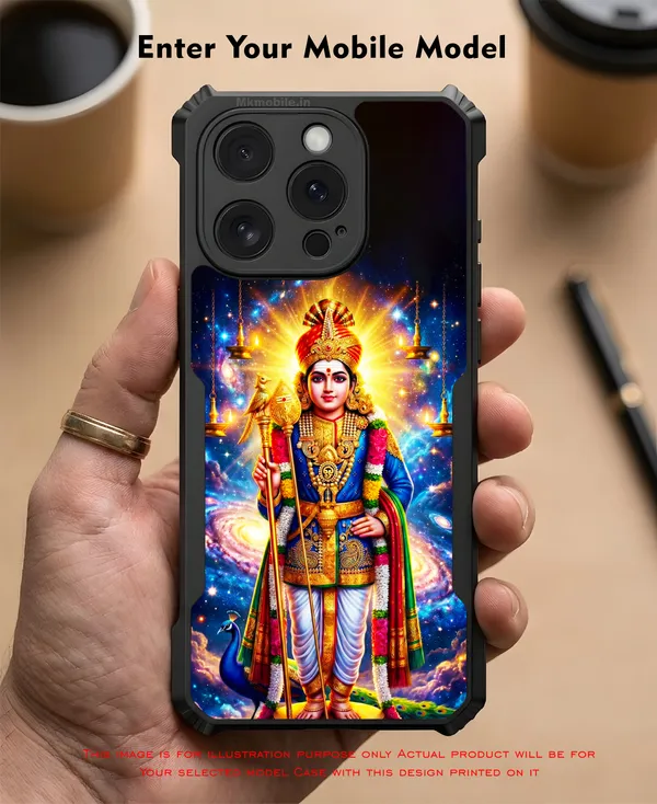 Lord_Murugan_in_Raja_Raja_Alangaram_Design_Printed_Bumper_Glossy_Back_Case_Cover_With_Camera_Protection_MK000617_Ip