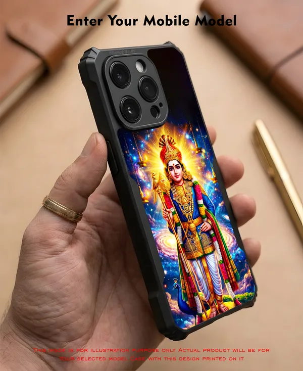 Lord_Murugan_in_Raja_Raja_Alangaram_Design_Printed_Bumper_Glossy_Back_Case_Cover_With_Camera_Protection_MK000617_Ip