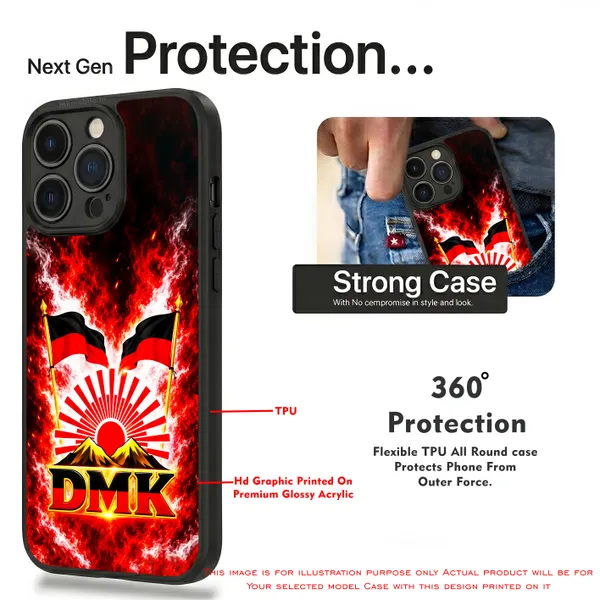 Dmk_Logo_With_Flag_Design_Printed_Premium_Glossy_Back_Case_Cover_With_Camera_Protection_MK000620BX