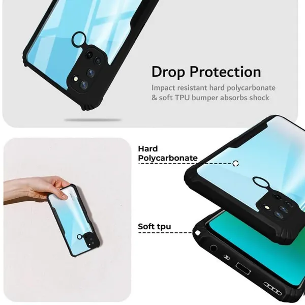 Back_Case_Cover_For_Realme_7i_Slim_Anti_Yellow_Protective_Shock_Proof_Bumper_Hybrid_Pc_With_Tpu_Frame_Transparent_Clear