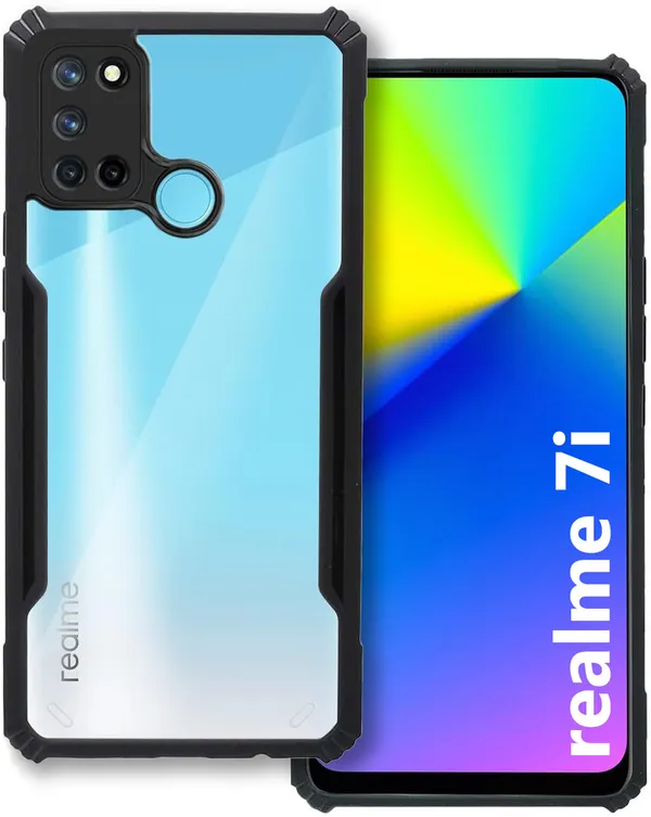 Back_Case_Cover_For_Realme_7i_Slim_Anti_Yellow_Protective_Shock_Proof_Bumper_Hybrid_Pc_With_Tpu_Frame_Transparent_Clear