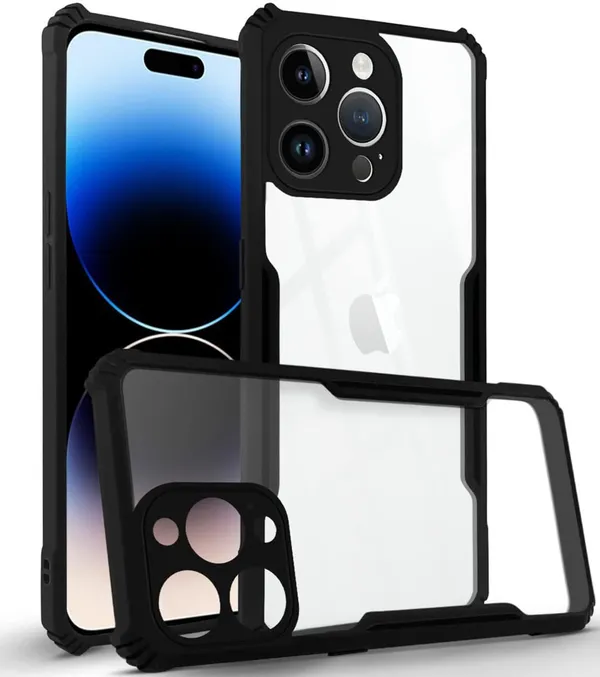 Back_Case_Cover_For_Iphone_14_Pro__Slim_Anti_Yellow_Protective___Shockproof_Bumper___Hybrid_Pc_Plus_Tpu_Frame___Transparent_Clear