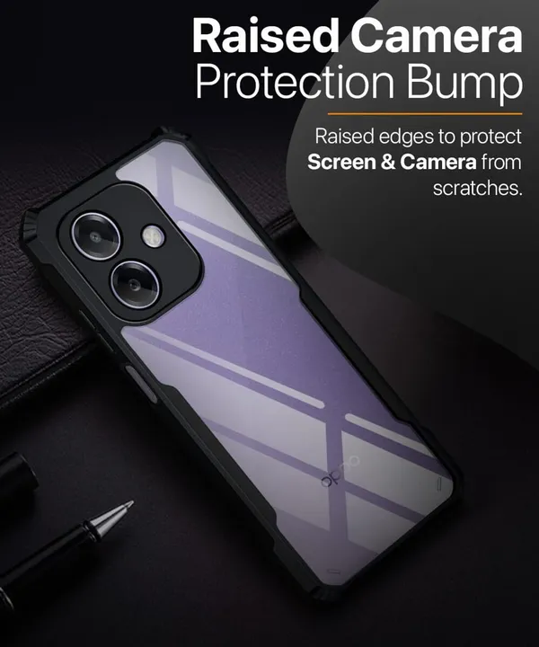 Back_Case_Cover_For_Oppo_A3x_5g__A3_5g_Slim_Anti_Yellow_Protective_Shock_Proof_Bumper_Hybrid_Pc_With_Tpu_Frame_Transparent_Clear