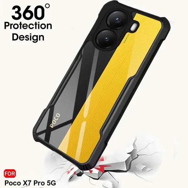 Back_Case_Cover_For_Redmi_Poco_X7_Pro_5g_Slim_Anti_Yellow_Protective_Shock_Proof_Bumper_Hybrid_Pc_With_Tpu_Frame_Transparent_Clear