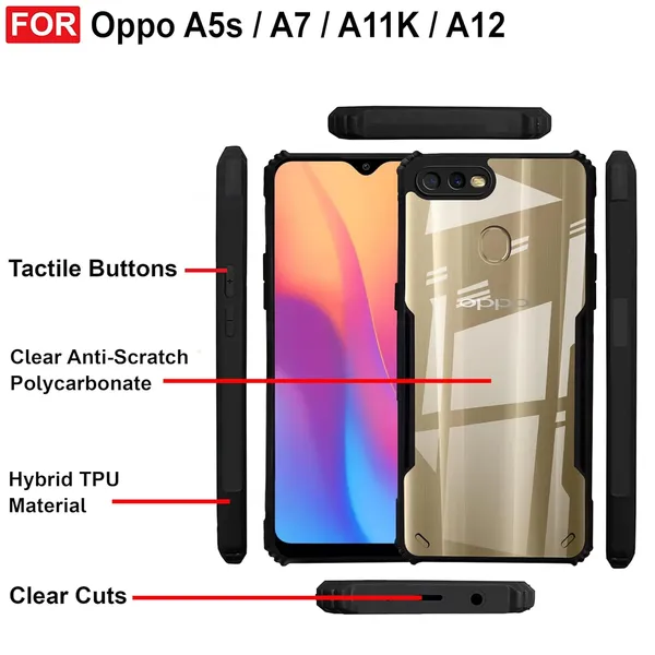 Back_Case_Cover_For_Oppo_A7__/_Oppo_A5s_/__A12__/_A11k_Slim_Anti_Yellow_Protective_Shock_Proof_Bumper_Hybrid_Pc_With_Tpu_Frame_Transparent_Clear