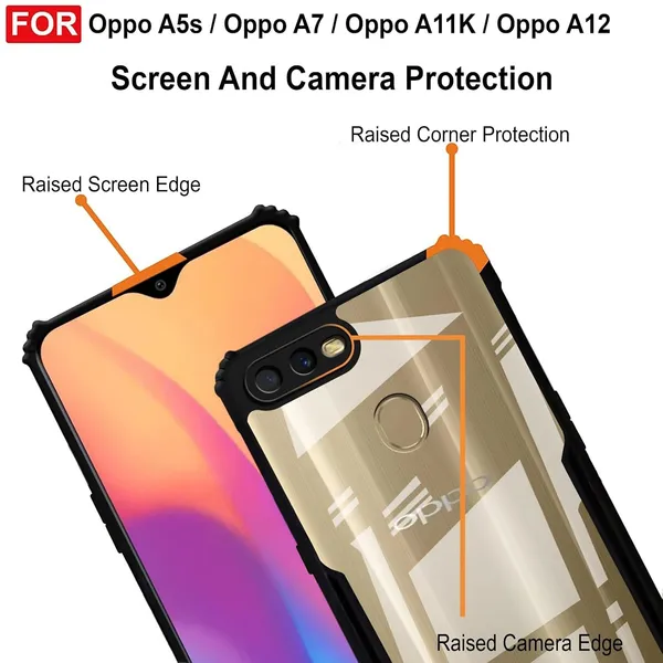 Back_Case_Cover_For_Oppo_A7__/_Oppo_A5s_/__A12__/_A11k_Slim_Anti_Yellow_Protective_Shock_Proof_Bumper_Hybrid_Pc_With_Tpu_Frame_Transparent_Clear