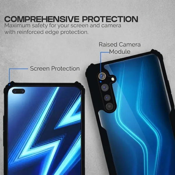 Back_Case_Cover_For_Realme_6_Pro__Slim_Anti_Yellow_Protective___Shockproof_Bumper___Hybrid_Pc_Plus_Tpu_Frame___Transparent_Clear