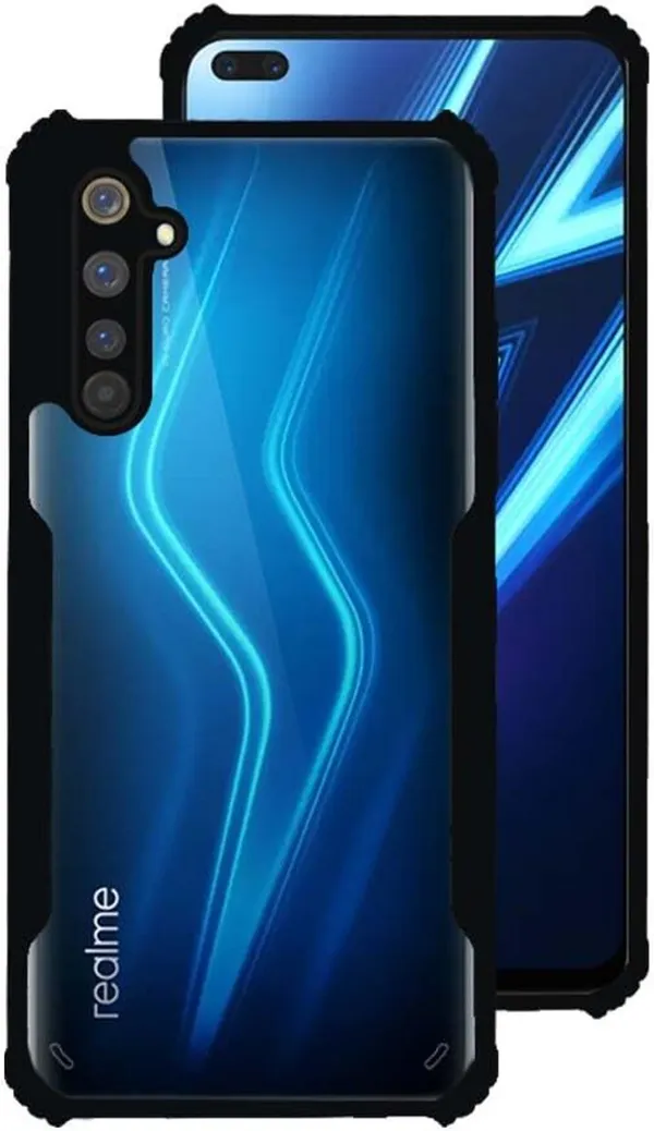 Back_Case_Cover_For_Realme_6_Pro__Slim_Anti_Yellow_Protective___Shockproof_Bumper___Hybrid_Pc_Plus_Tpu_Frame___Transparent_Clear