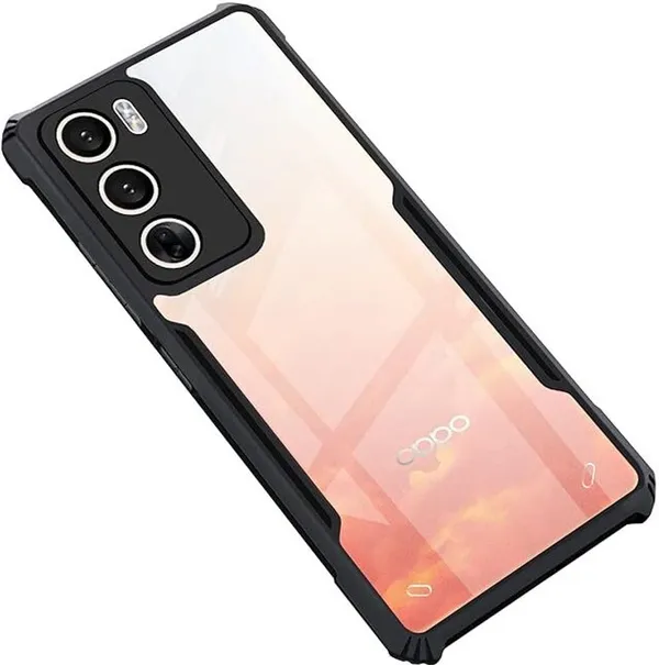 Back_Case_Cover_For_Oppo_Reno_12__Slim_Anti_Yellow_Protective___Shockproof_Bumper___Hybrid_Pc_Plus_Tpu_Frame___Transparent_Clear