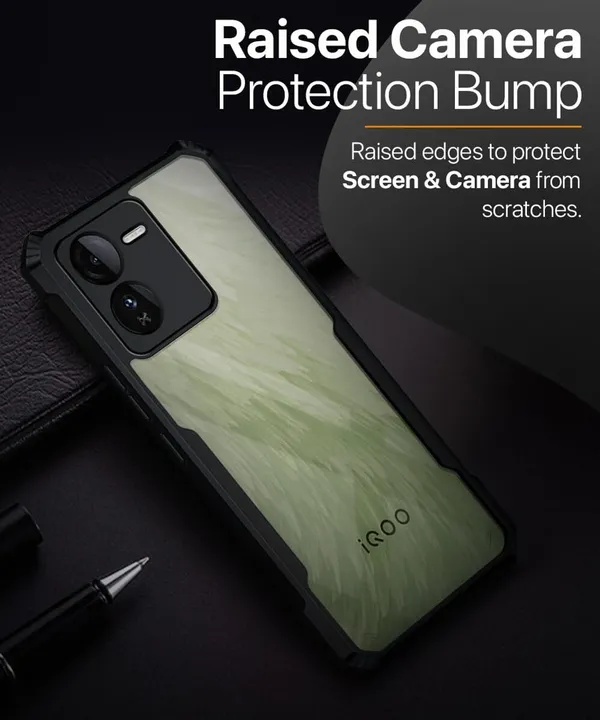 Back_Case_Cover_For_Iqoo_Z9__Slim_Anti_Yellow_Protective___Shockproof_Bumper___Hybrid_Pc_Plus_Tpu_Frame___Transparent_Clear