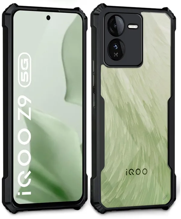 Back_Case_Cover_For_Iqoo_Z9__Slim_Anti_Yellow_Protective___Shockproof_Bumper___Hybrid_Pc_Plus_Tpu_Frame___Transparent_Clear