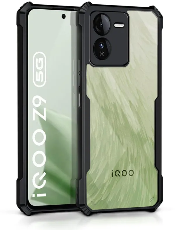 Back_Case_Cover_For_Iqoo_Z9__Slim_Anti_Yellow_Protective___Shockproof_Bumper___Hybrid_Pc_Plus_Tpu_Frame___Transparent_Clear