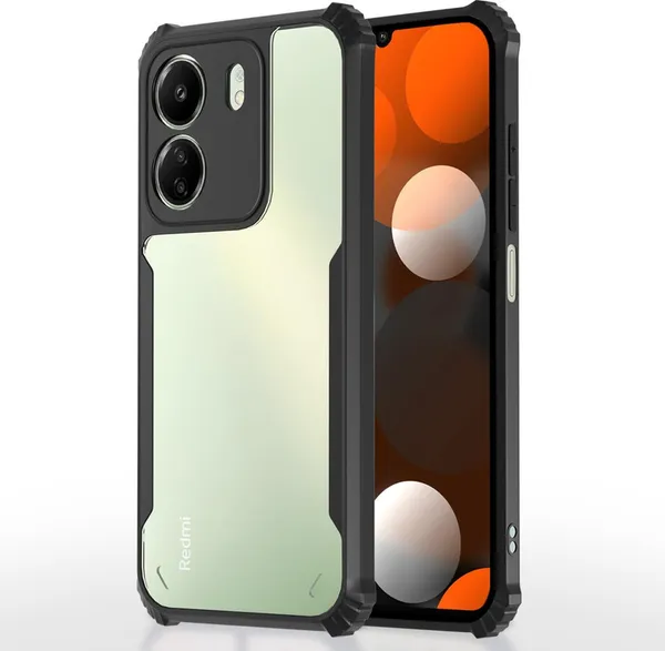 Back_Case_Cover_For_Redmi_15a_5g_Slim_Anti_Yellow_Protective_Shock_Proof_Bumper_Hybrid_Pc_With_Tpu_Frame_Transparent_Clear