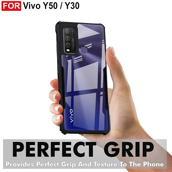 Back_Case_Cover_For_Vivo_Y50_/_Y30_4g_Slim_Anti_Yellow_Protective_Shock_Proof_Bumper_Hybrid_Pc_With_Tpu_Frame_Transparent_Clear