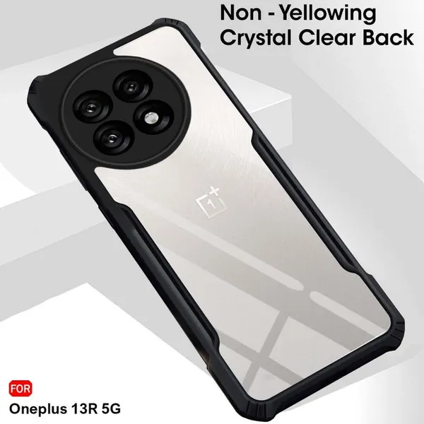 Back_Case_Cover_For_Oneplus_13r_Slim_Anti_Yellow_Protective_Shock_Proof_Bumper_Hybrid_Pc_With_Tpu_Frame_Transparent_Clear