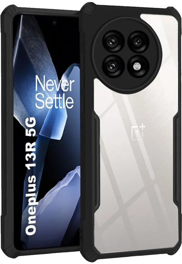 Back_Case_Cover_For_Oneplus_13r_Slim_Anti_Yellow_Protective_Shock_Proof_Bumper_Hybrid_Pc_With_Tpu_Frame_Transparent_Clear