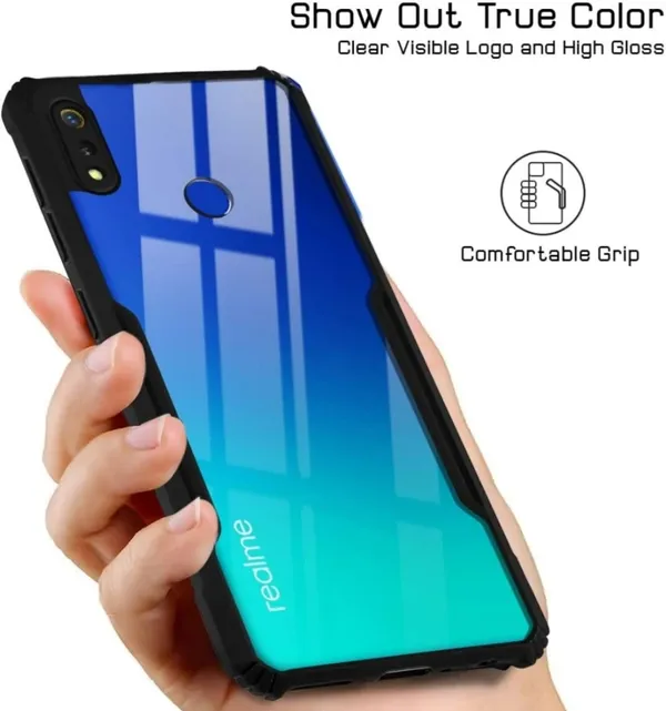 Back_Case_Cover_For_Realme_3i_Slim_Anti_Yellow_Protective_Shock_Proof_Bumper_Hybrid_Pc_With_Tpu_Frame_Transparent_Clear