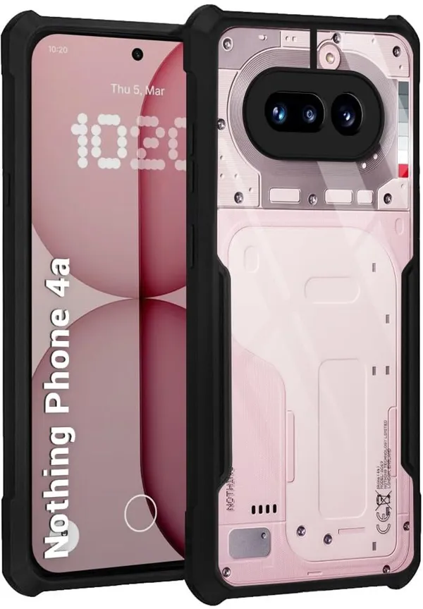 Back_Case_Cover_For_Nothing_4a_Slim_Anti_Yellow_Protective_Shock_Proof_Bumper_Hybrid_Pc_With_Tpu_Frame_Transparent_Clear