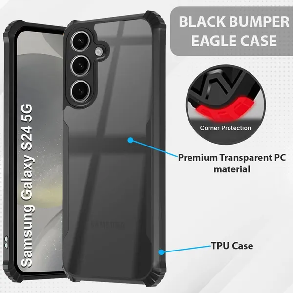 Back_Case_Cover_For_Samsung_S24_5g_Slim_Anti_Yellow_Protective_Shock_Proof_Bumper_Hybrid_Pc_With_Tpu_Frame_Transparent_Clear