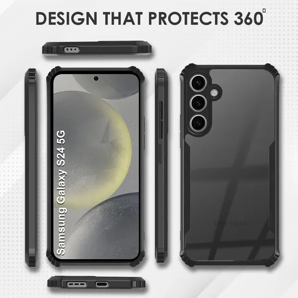 Back_Case_Cover_For_Samsung_S24_5g_Slim_Anti_Yellow_Protective_Shock_Proof_Bumper_Hybrid_Pc_With_Tpu_Frame_Transparent_Clear